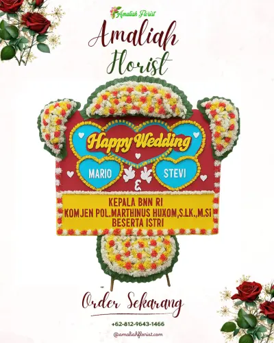 Karangan Papan Bunga Pernikahan di Pagedangan